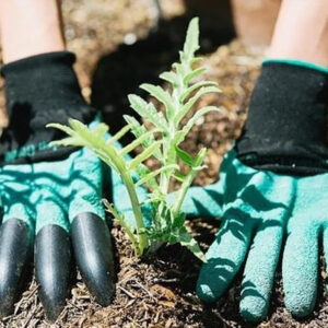 Kesztyű kertészkedéshez ásókarmokkal