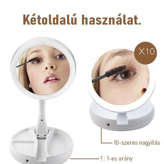 Sminktükör, kozmetikai tükör (nagyítós, ledes, asztali tükör) - Image 7