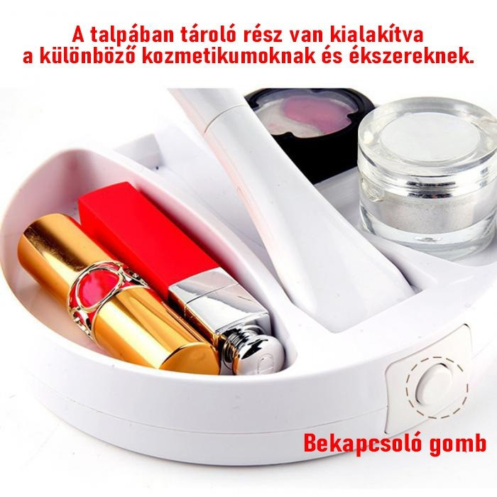 Sminktükör, kozmetikai tükör (nagyítós, ledes, asztali tükör) - Image 9