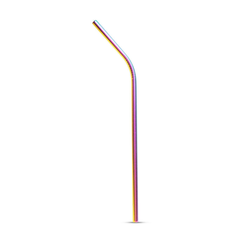 Rozsdamentes acél szívószál szett - titán szivárványos (5 darabos) - Image 2