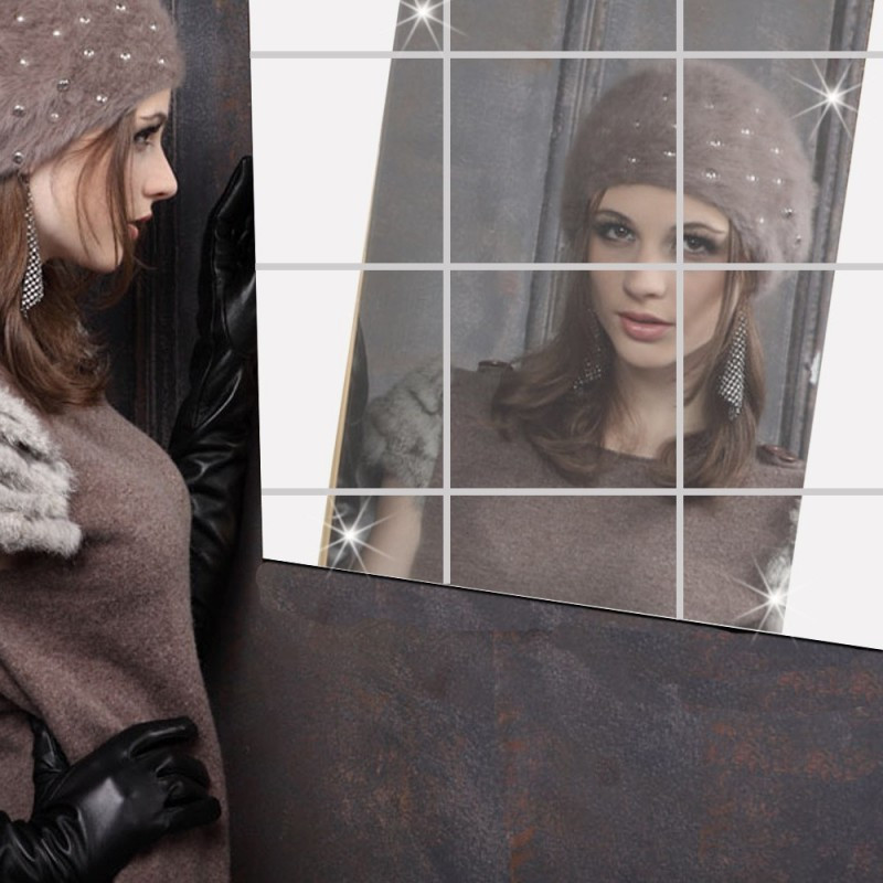 Tükör matrica, öntapadós tükör, dekor tükörfólia 16 db - Image 3