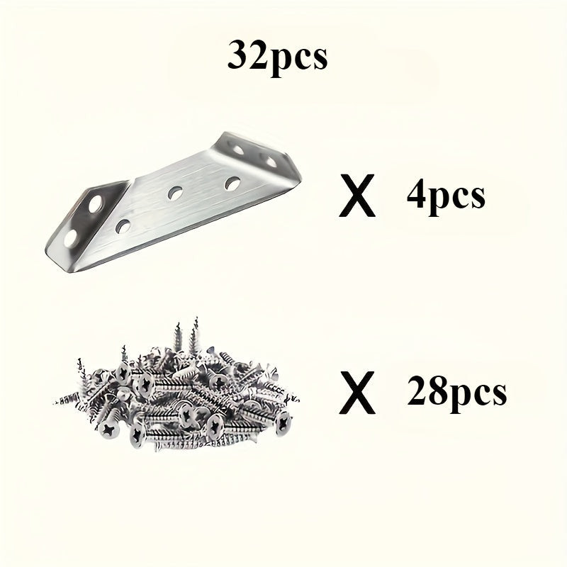 32 darabos Erős Rozsdamentes Acél Sarokmerevítő Készlet - Image 9