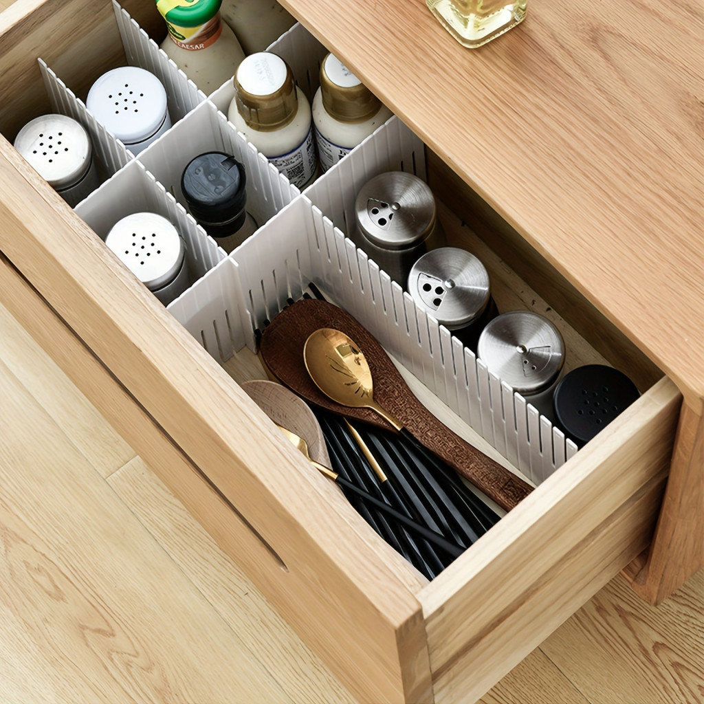 4db Fehér Fiókelválasztó - Állítható és Testreszabható Tároló szervező - Image 2