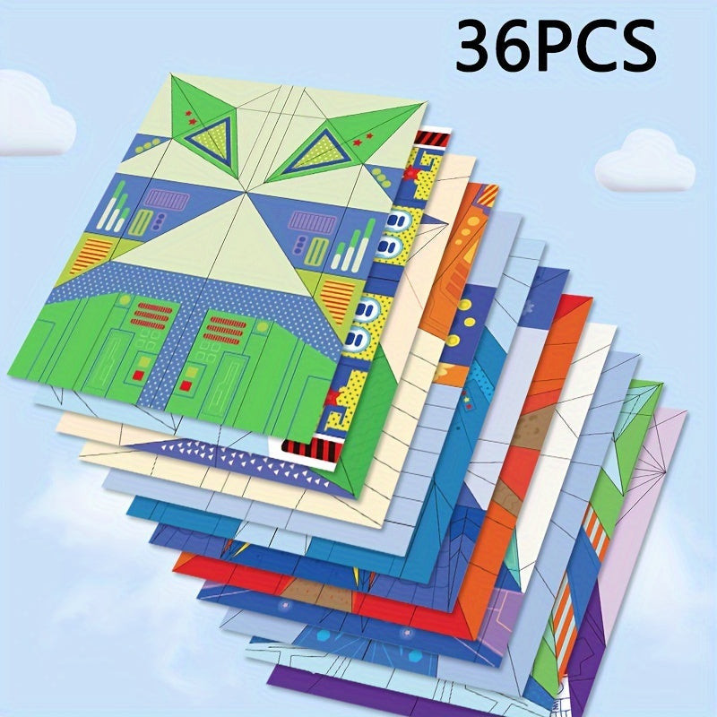 36 darabos Origami Papírrepülő készítő kézikönyv - Image 5