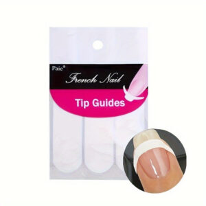 100 darab francia manikűr köröm matrica csík: Öntapadós köröm matrica tippek manikűr díszítéshez – Hold alakú design, fehér