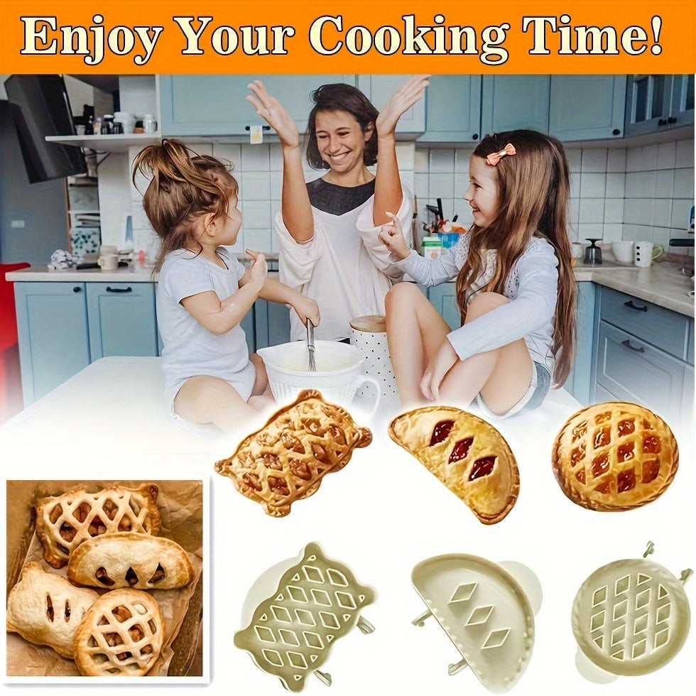 őszi kézi pite forma készlet, 3 darabos, klasszikus stílusú almás pite formák - Image 5